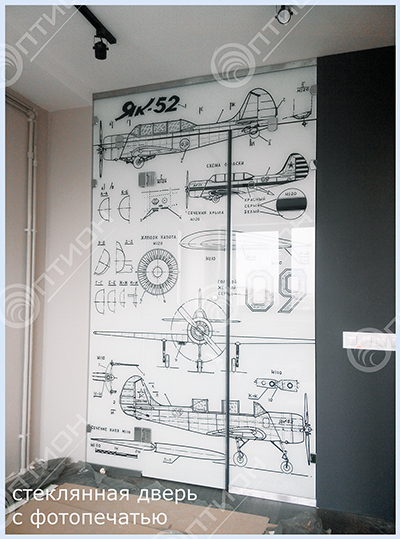 стеклянная дверь с фотопечатью